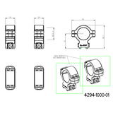 CZ 457 inele montare luneta pentru coadă de rândunică | 1 inch [25.4mm] 