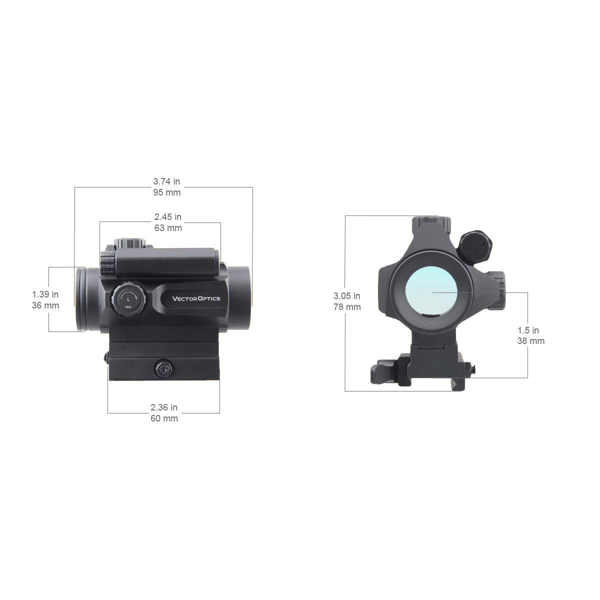 Vector Optics Lunetă Nautilus 1x30 Reticul Dublu red dot 