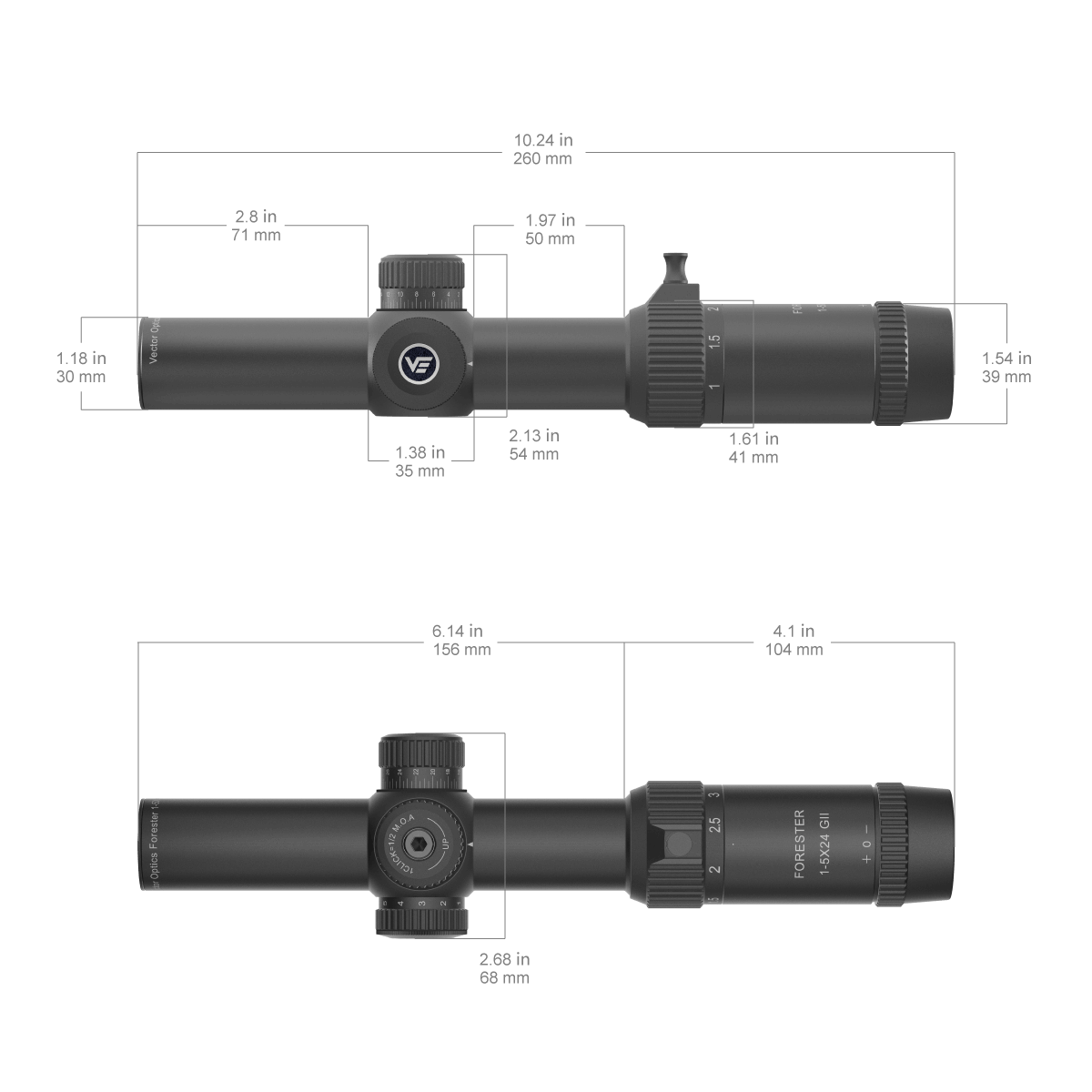 Vector Optics Forester 1-5x24SFP GenII lunetă 