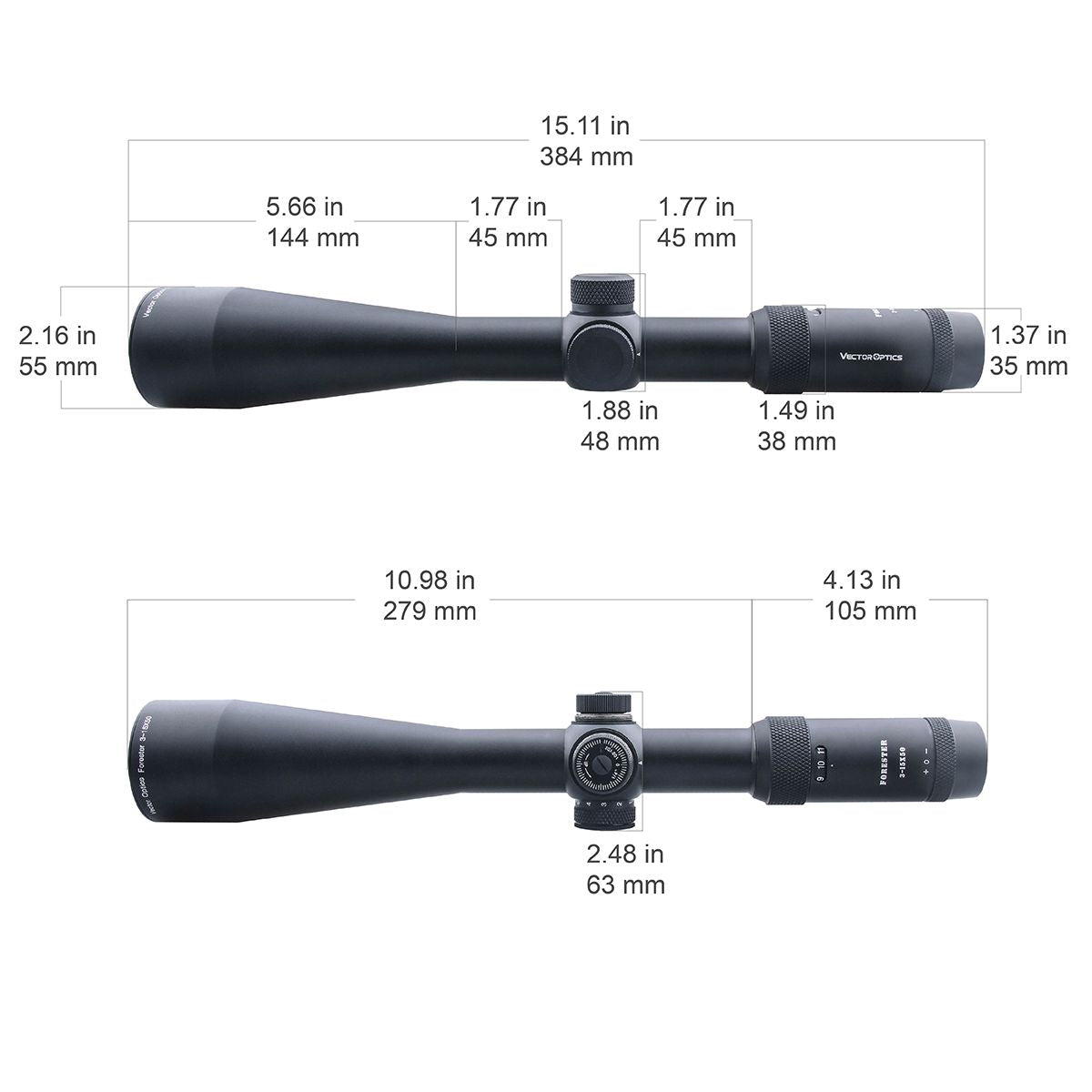 Vector Optics Forester 3-15x50SFP lunetă 