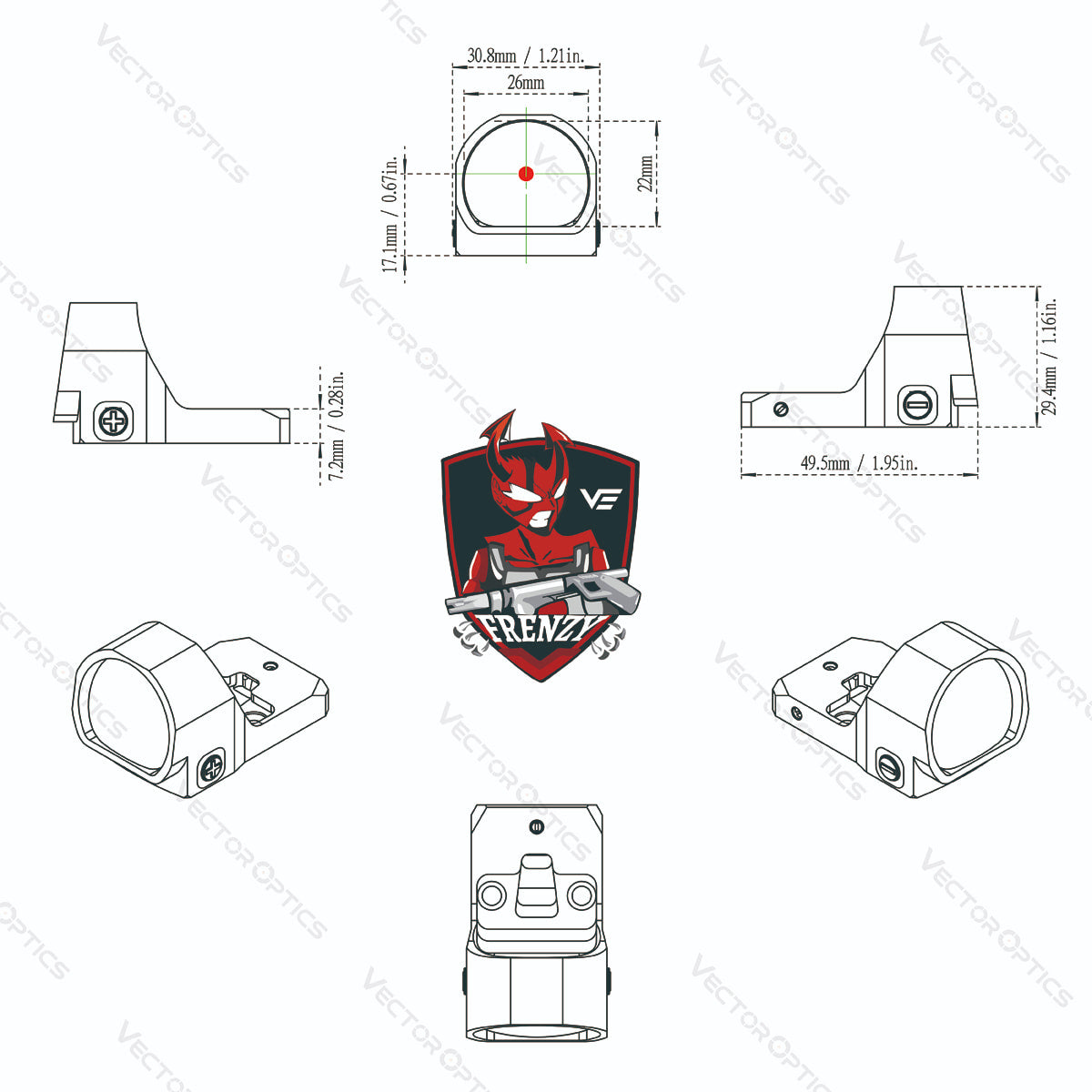 Vector Optics Frenzy 1x22x26 MOS red dot 