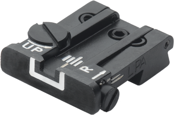 Tanfoglio Limited, EAA Witness, IWI Jericho, Springfield P9 vizor spate complet reglabil [coadă de rândunică veche 9,5 mm] | cu linii albe 