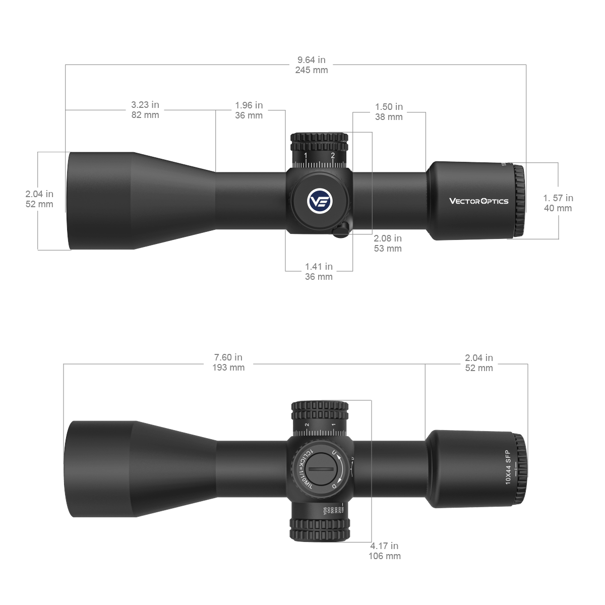 Vector Optics Veyron 10x44 SFP compact lunetă 