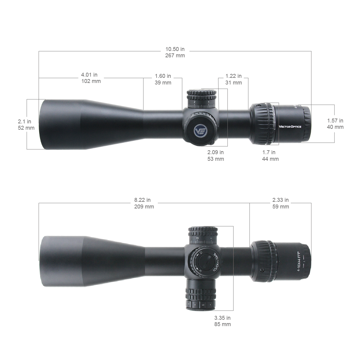 Vector Optics Veyron 4-16x44 IR Primul Plan Focal Iluminat lunetă 