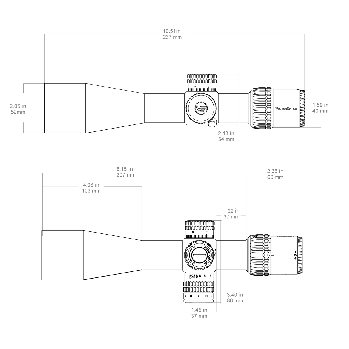 Vector Optics Veyron 4-16x44IR SFP compact lunetă 