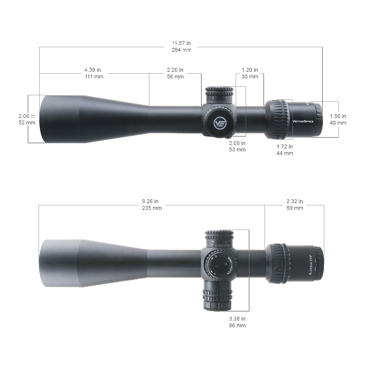 Vector Optics Veyron 6-24x44 IR Plan Focal Prim Iluminat lunetă 