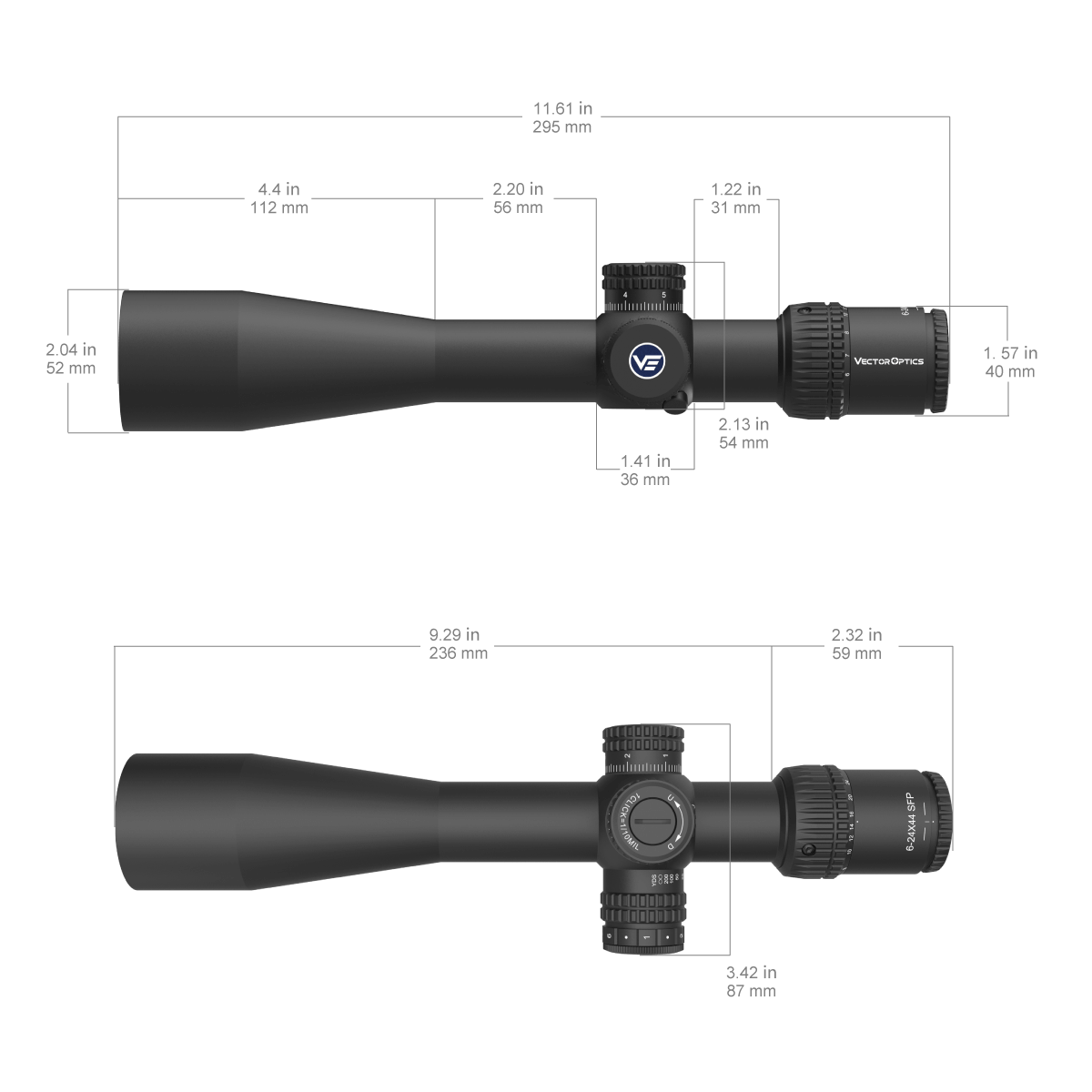 Vector Optics Veyron 6-24x44IR SFP compact lunetă 