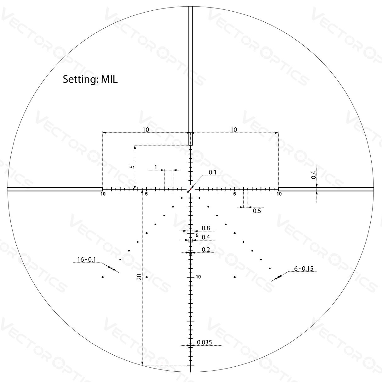 Vector Optics Veyron 4-16x44 IR Primul Plan Focal Iluminat lunetă 