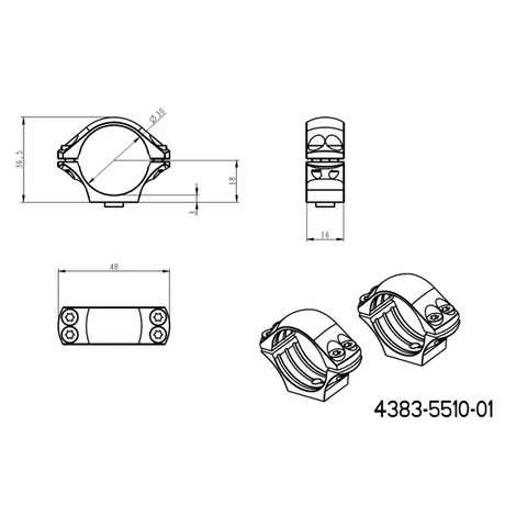 Bază tactică Picatinny QD lungă de 30 mm inele montare luneta 