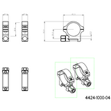 30mm inele montare luneta | Bază Picatinny cu piuliță cu șurub 